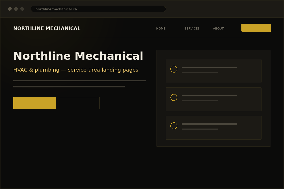 Northline Mechanical HVAC website designed by Spectech Solutions, a digital marketing agency serving US and Canadian businesses